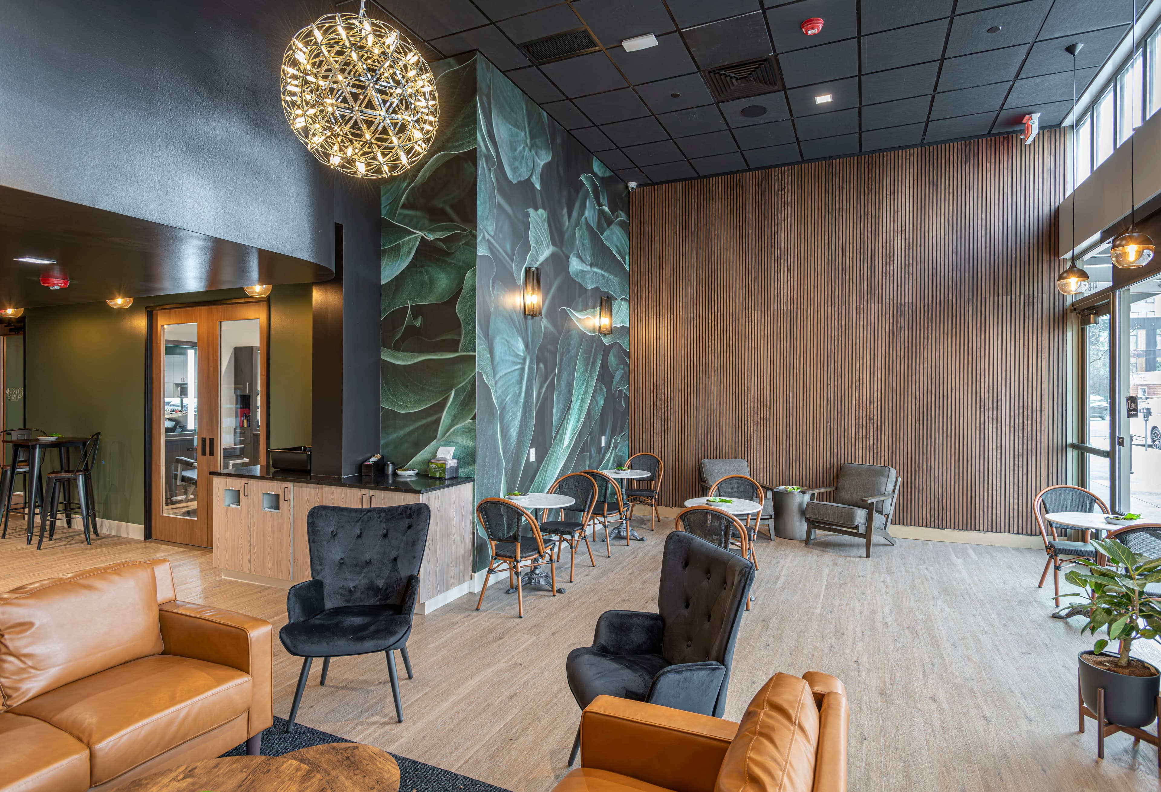 Stylish retail and product display area in Graeber & Company Salon Boise Idaho